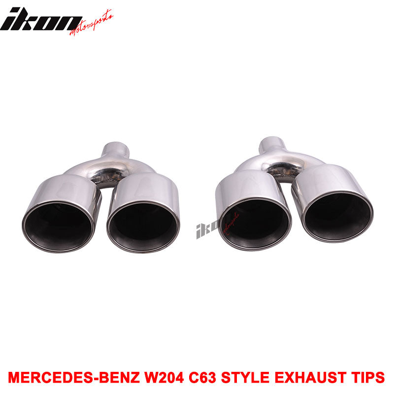 Fits 12-14 Benz W204 C-Class AMG Carbon Fiber Rear Diffuser + C63 Exhaust Tips