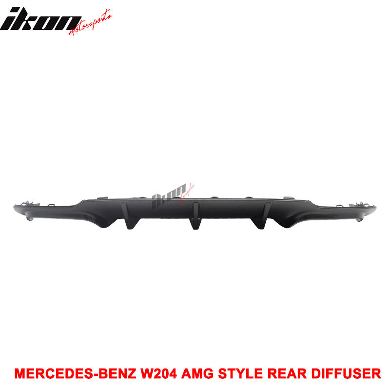 Fits 12-14 Benz W204 C-Class AMG Carbon Fiber Rear Diffuser + C63 Exhaust Tips