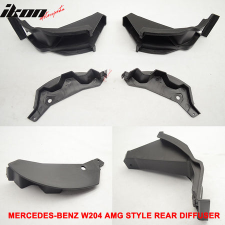 Fits 12-14 Benz W204 C-Class AMG Carbon Fiber Rear Diffuser + C63 Exhaust Tips