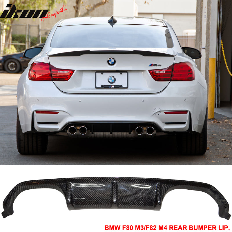 IKON MOTORSPORTS, Matte Carbon Fiber Rear Diffuser Compatible With