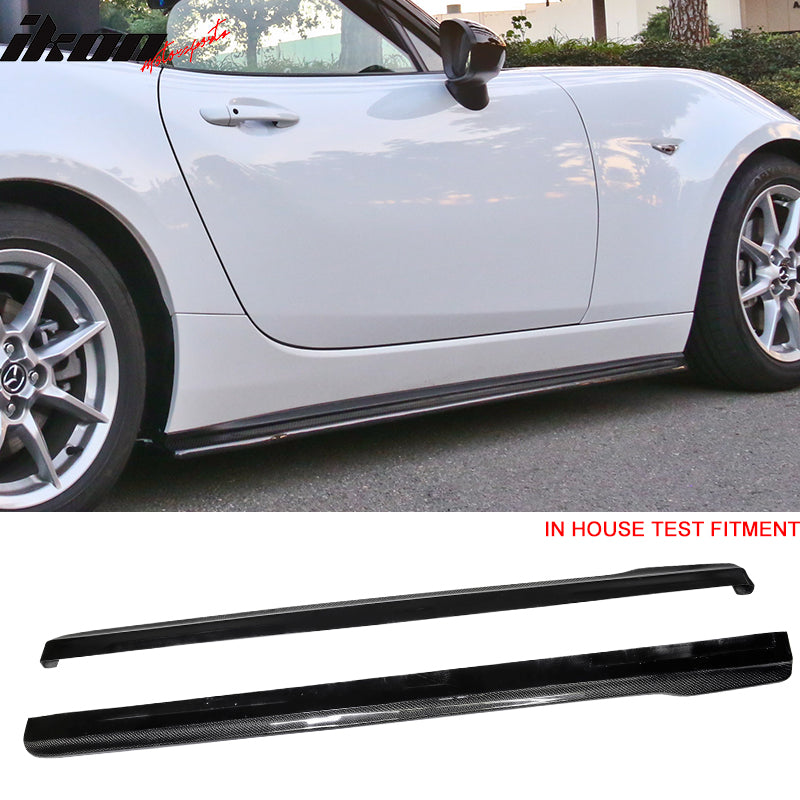 Miata Rocker Frame IKON MOTORSPORTS, Matte Carbon Fiber Side Skirts Compatible With 2016 ...