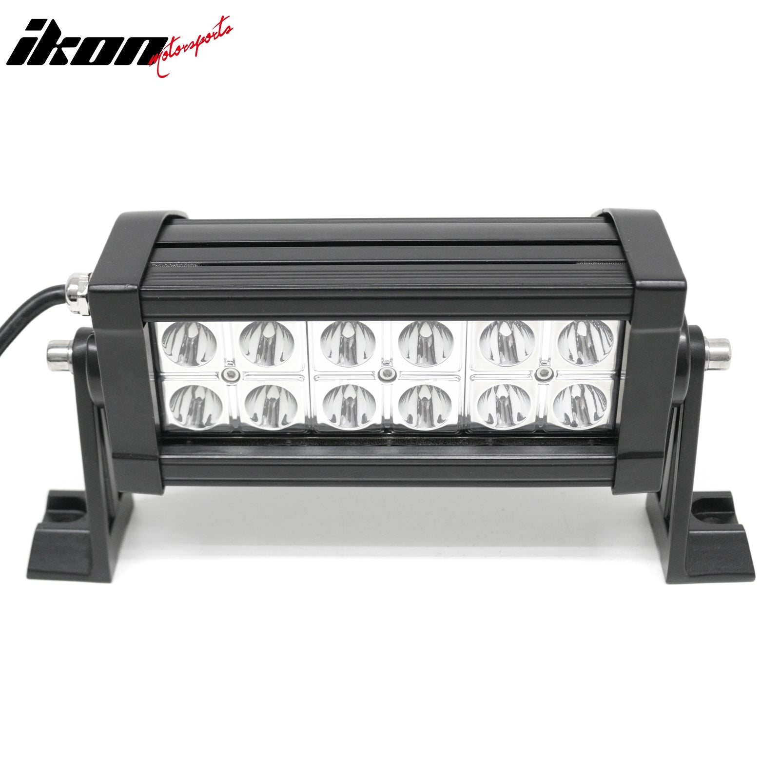 Universal Fit LED Light Bar Black 7" 36W 12 LED 2 Row 30 Degree Flood