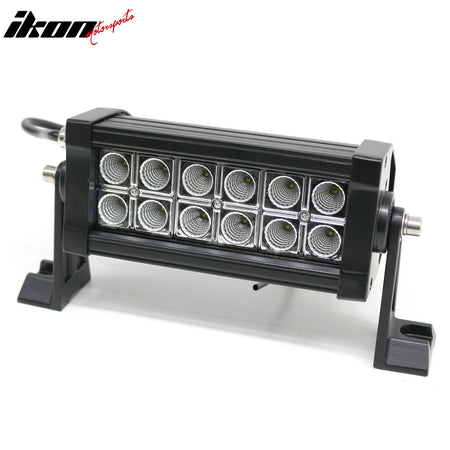 7" 36W 12 LED 2 Row LED Work Light Bar Spot Flood Combo Truck SUV ATV Off Road
