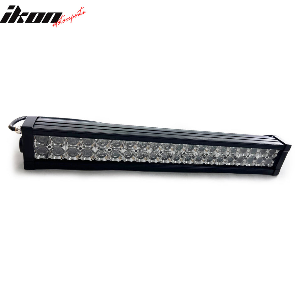 IKON MOTORSPORTS LED Light Bar, Compatible with Universal, Aluminum Black 21" 120W 40 LED Light Bar Dual Row Spot Flood Combo Work SUV Offroad Driving ATV (60 Degree Flood Outer + 8 Spot Center)