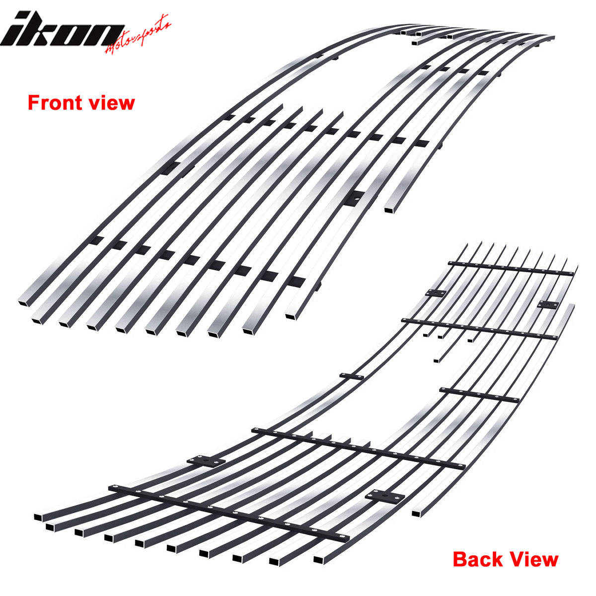 IKON MOTORSPORTS Front Upper Grille Insert, Compatible with 2007-2013 GMC Sierra 2500 HD/3500 HD, Chrome Replacement Front Bumper Hood Billet Grill Grille Assembly