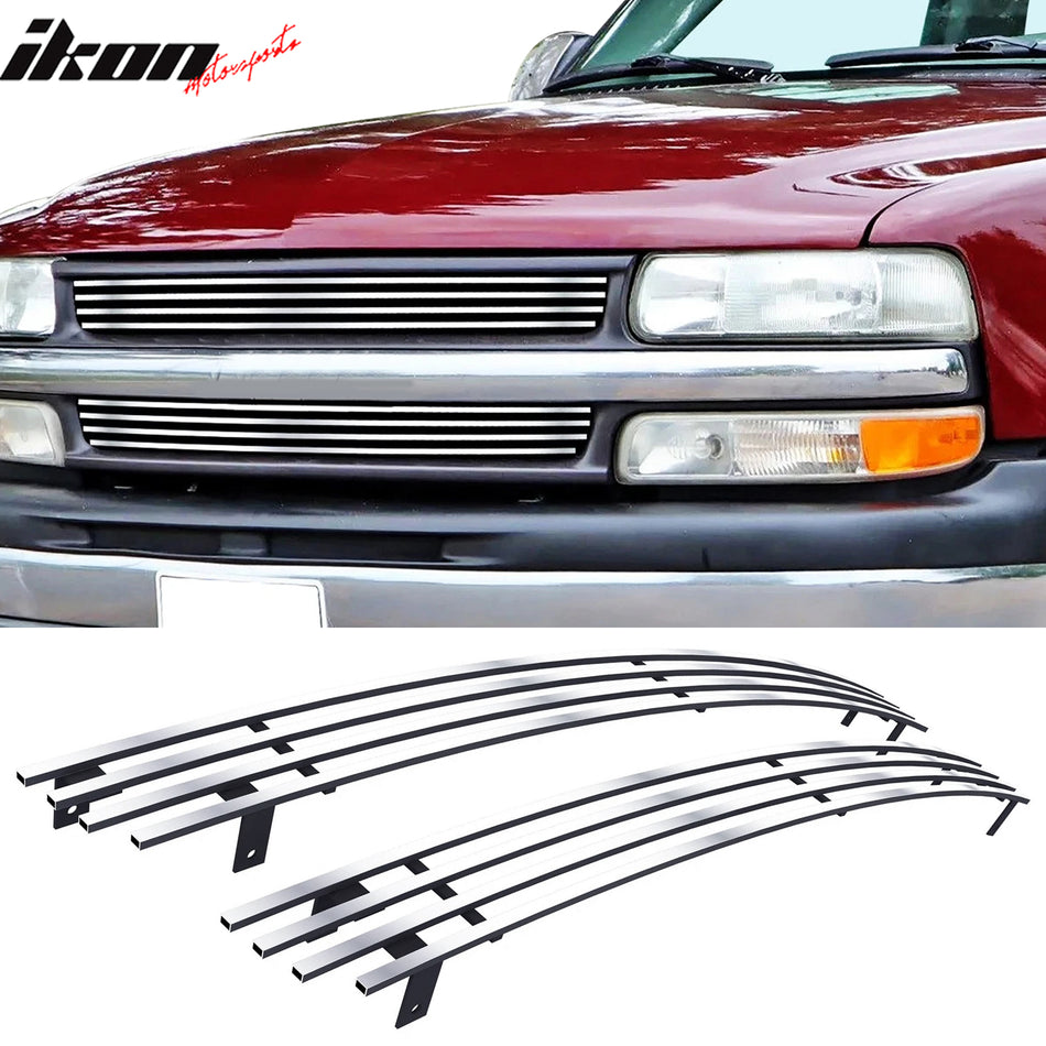 1999-2002 Chevrolet Silverado Chrome Front Upper Billet Grille Insert