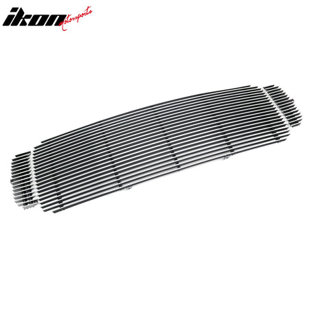IKON MOTORSPORTS Front Upper Insert Grille, Compatible with 1999-2003 Ford F-250/F-350 Super Duty/Excursion, Chrome Replacement Front Bumper Hood Grill 3PCS