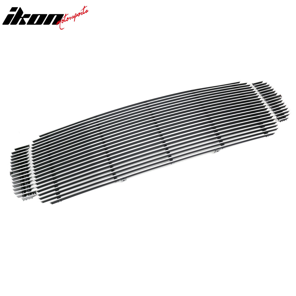 IKON MOTORSPORTS Front Upper Insert Grille, Compatible with 1999-2003 Ford F-250/F-350 Super Duty/Excursion, Chrome Replacement Front Bumper Hood Grill 3PCS