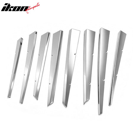 IKON MOTORSPORTS Front Bumper Grille, Compatible with 2008-2011 Cadillac CTS, Chrome Replacement Front Bumper Grill Assembly, 8PCS