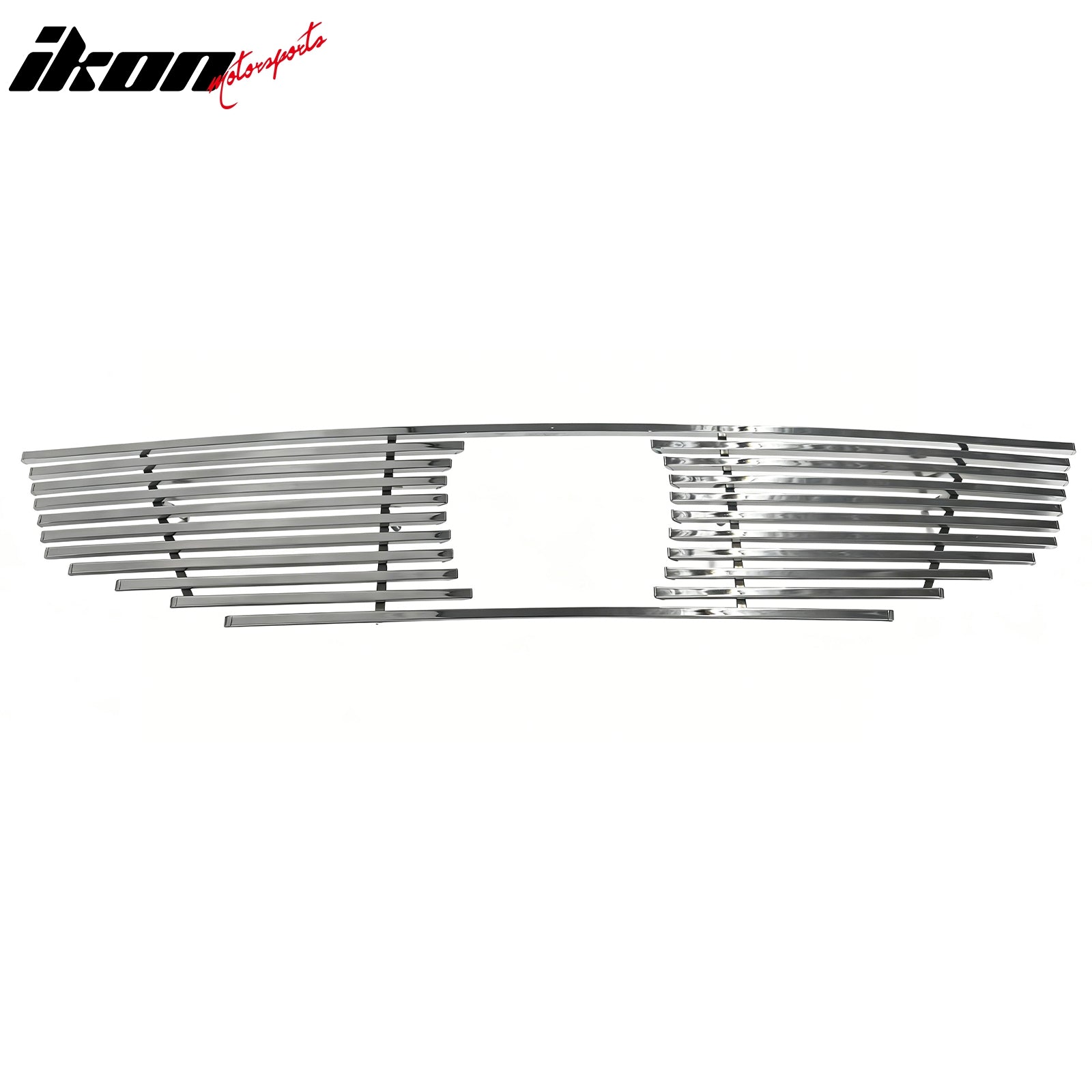 IKON MOTORSPORTS Front Upper Grille, Compatible with 2008-2010 Honda Accord 2-Door Coupe, Billet Style Chrome Stainless Steel Replacement Front Bumper Hood Grill 3PCS