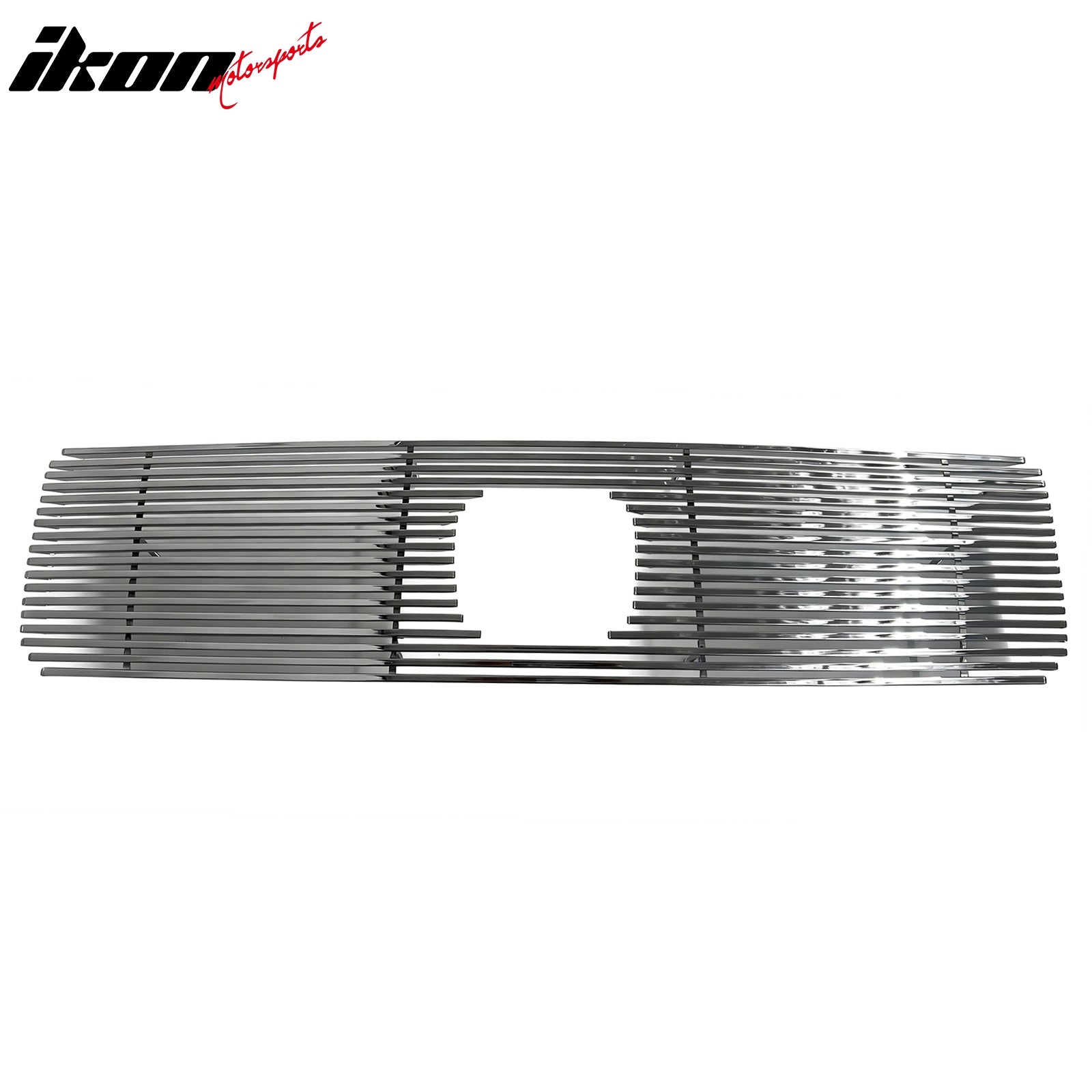 IKON MOTORSPORTS Front Upper Grille, Compatible with 2003-2005 Honda Pilot, Billet Style Chrome Replacement Front Bumper Hood Grill 3PCS