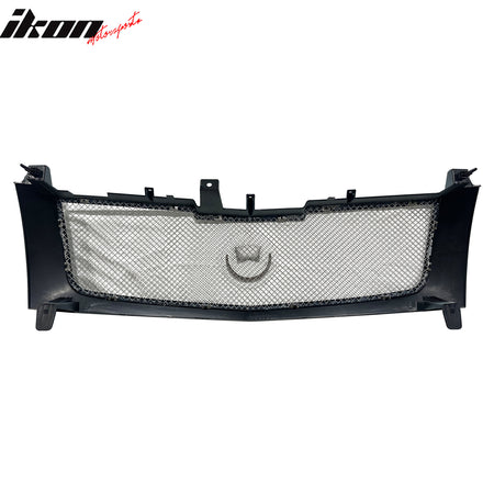 IKON MOTORSPORTS Front Bumper Upper Grille, Compatible with 2002-2006 Cadillac Escalade, Gray Stainless Steel Mesh Replacement Front Bumper Grill Assembly