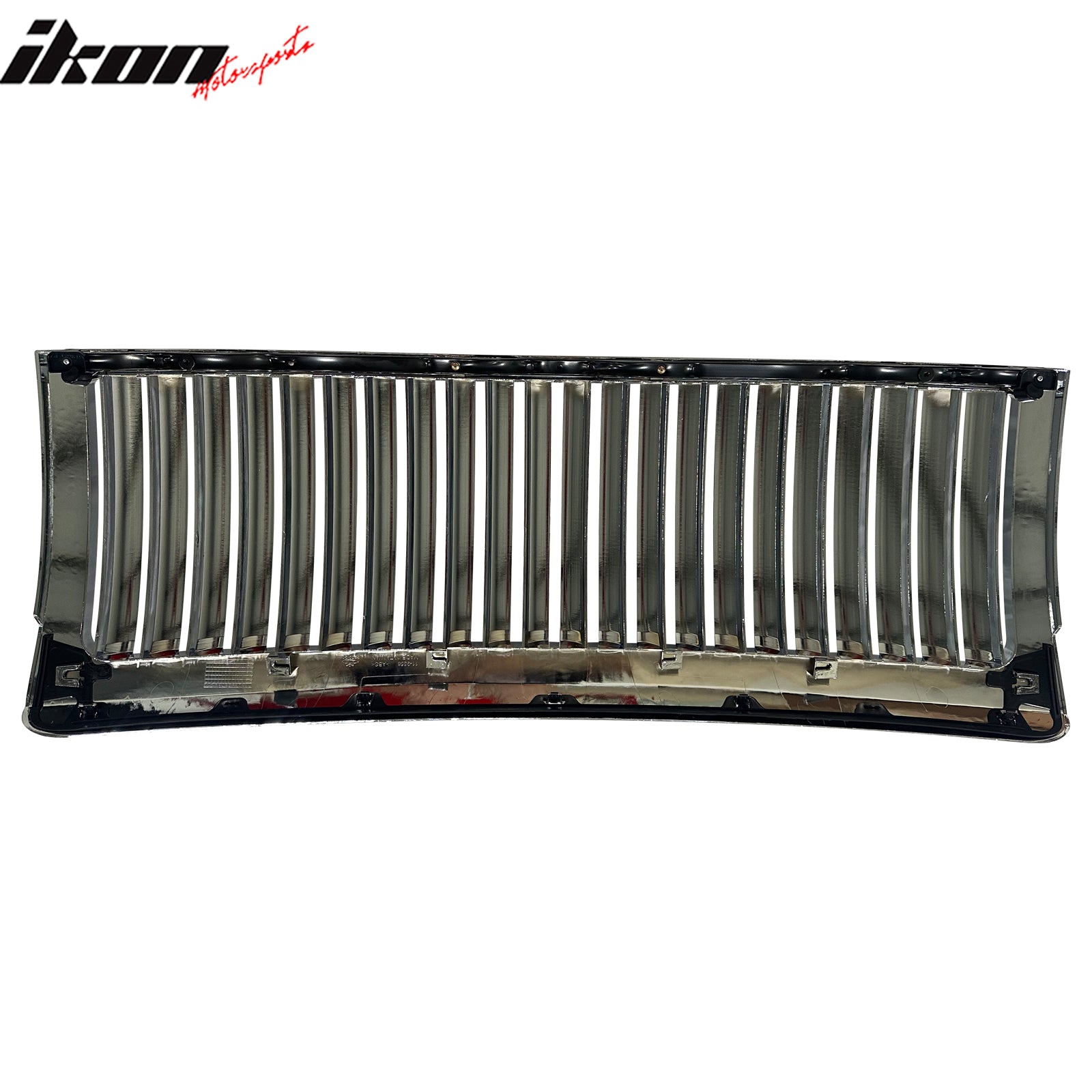 IKON MOTORSPORTS Front Bumper Upper Grille, Compatible with 2009-2010 Ford F-150, Chrome ABS Plastic Replacement Front Bumper Grill Assembly