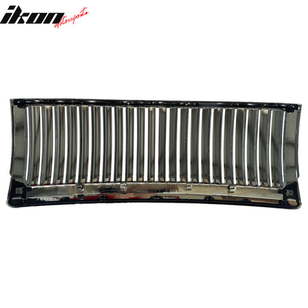 IKON MOTORSPORTS Front Bumper Upper Grille, Compatible with 2009-2010 Ford F-150, Chrome ABS Plastic Replacement Front Bumper Grill Assembly