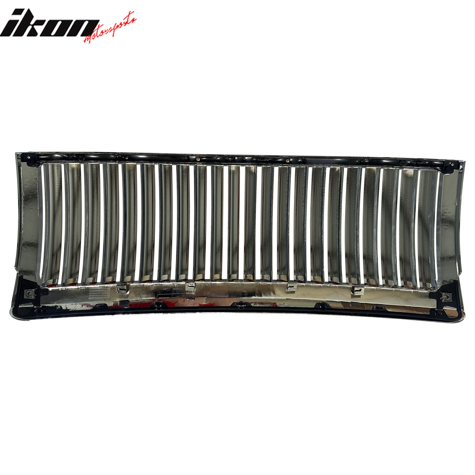 IKON MOTORSPORTS Front Bumper Upper Grille, Compatible with 2009-2010 Ford F-150, Chrome ABS Plastic Replacement Front Bumper Grill Assembly