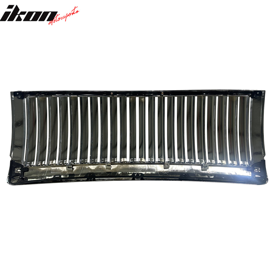IKON MOTORSPORTS Front Bumper Upper Grille, Compatible with 2009-2010 Ford F-150, Chrome ABS Plastic Replacement Front Bumper Grill Assembly