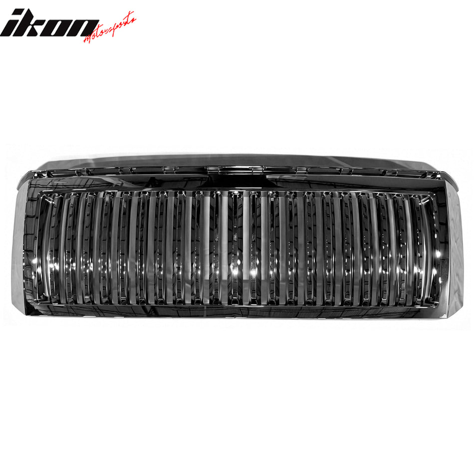 2007-2014 Ford Expedition Vertical Style Chrome Front Bumper Upper Grille