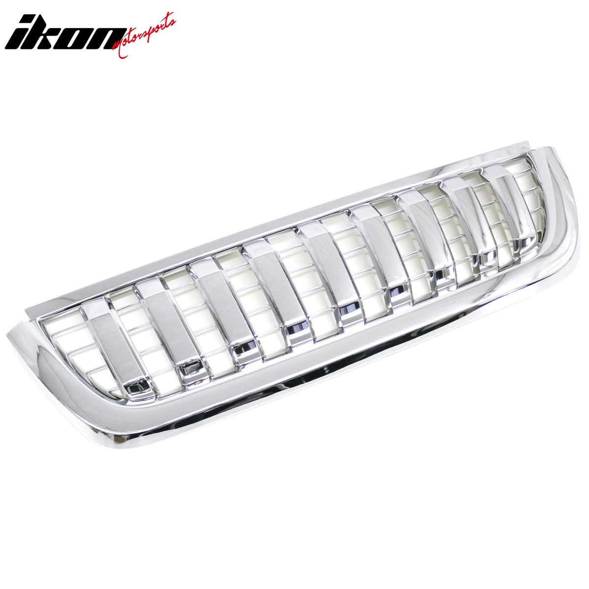 IKON MOTORSPORTS Front Upper Insert Grille, Compatible with 2002-2005 Ford Explorer, Chrome Replacement Front Bumper Hood Grill 1PC