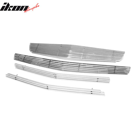 Fits 08-12 Chevy Malibu Billet Style Front Bumper Grille Insert Chrome Steel 4PC