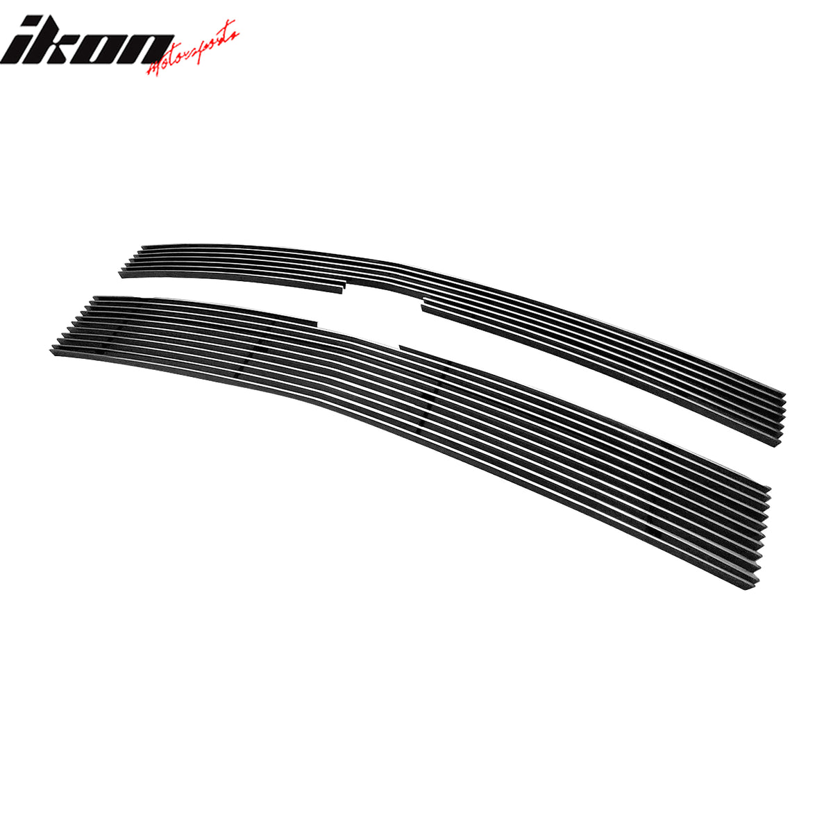 IKON MOTORSPORTS Front Upper Grille Insert, Compatible with 2014-2015 Chevrolet Silverado 1500, Billet Style Chrome Stainless Steel Replacement Front Bumper Hood Billet Grill Grille Assembly, 2PCS