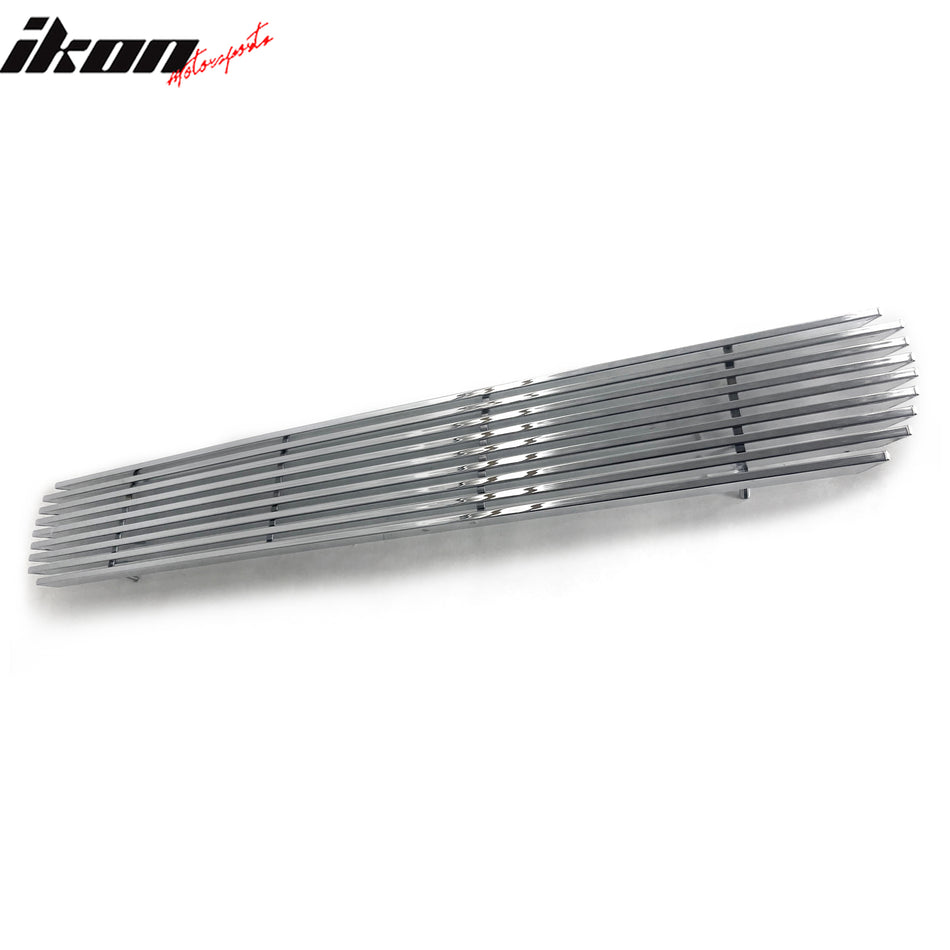 IKON MOTORSPORTS Front Lower Grille Insert, Compatible with 2011-2014 Chevy Silverado 2500 HD/3500 HD, Billet Style Chrome Stainless Steel Replacement Front Bumper Hood Billet Grill Grille Assembly