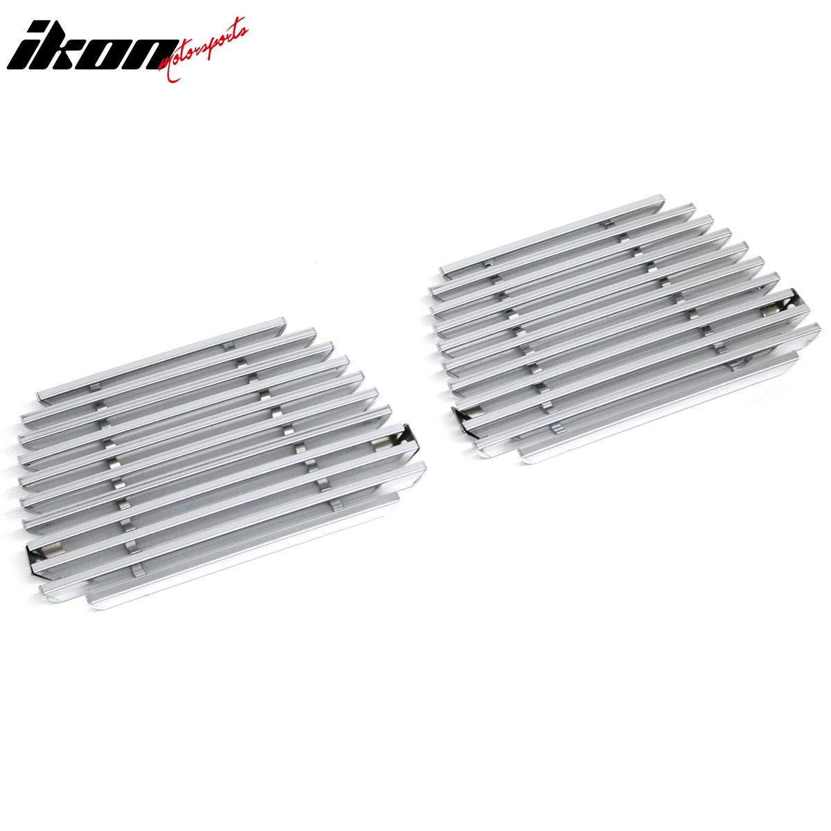 IKON MOTORSPORTS Front Lower Insert Grille, Compatible with 2007-2014 Chevy Tahoe / Suburban / Avalanche, Chrome Billet Style Replacement Stainless Steel Front Bumper Hood Grill 2PCS