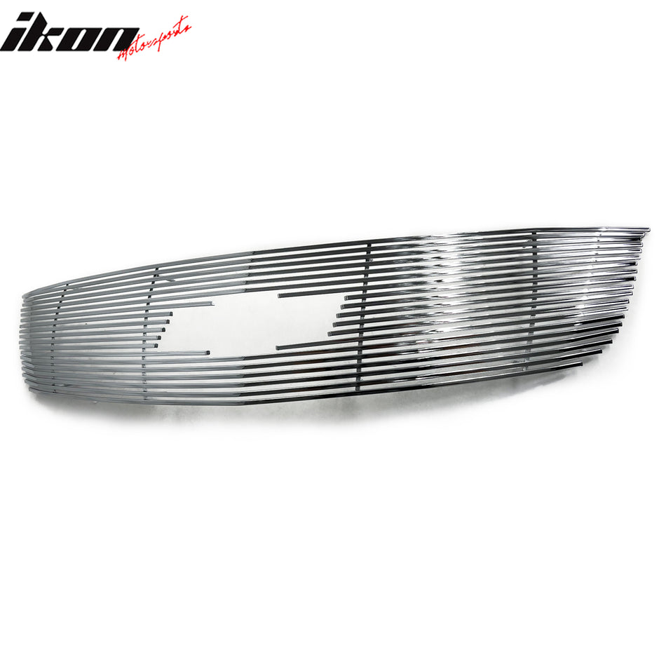 IKON MOTORSPORTS Front Upper Grille Insert, Compatible with 2014-2017 Chevrolet Traverse, Billet Style Chrome Stainless Steel Replacement Front Bumper Hood Billet Grill Grille Assembly