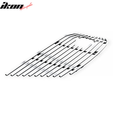 IKON MOTORSPORTS Front Upper Grille Insert, Compatible with 2014-2017 Chevrolet Traverse, Billet Style Chrome Stainless Steel Replacement Front Bumper Hood Billet Grill Grille Assembly