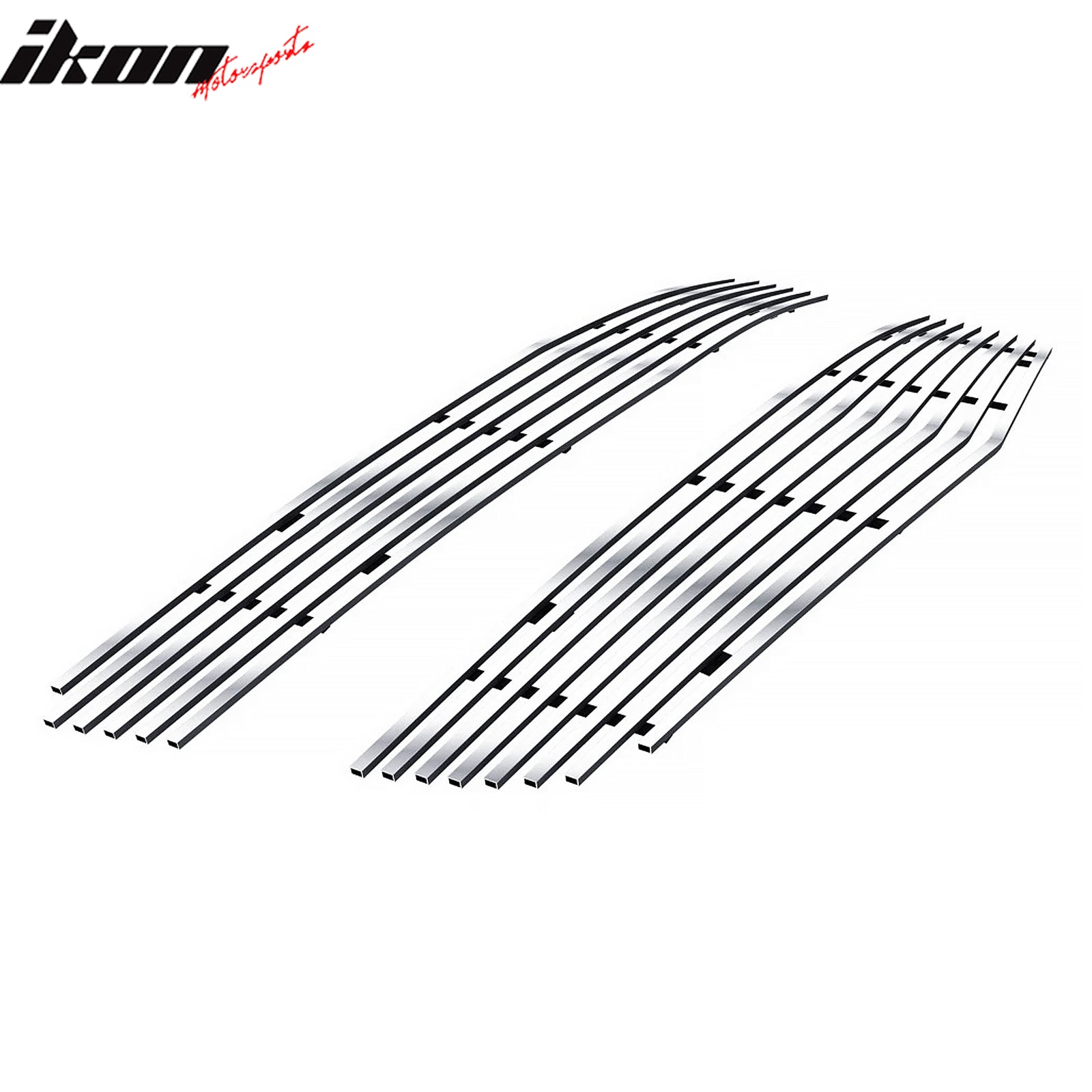 IKON MOTORSPORTS Front Upper Grille Insert, Compatible with 2009-2012 Chevrolet Traverse, Billet Style Chrome Stainless Steel Replacement Front Bumper Hood Billet Grill Grille Assembly, 2PCS