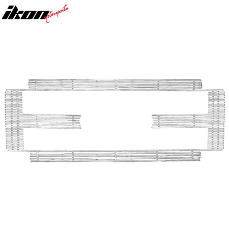 IKON MOTORSPORTS Front Upper Insert Grille, Compatible with 2011-2013 Ford F-250 Super Duty, Billet Style Chrome Stainless Steel Replacement Front Bumper Hood Grill 1PC