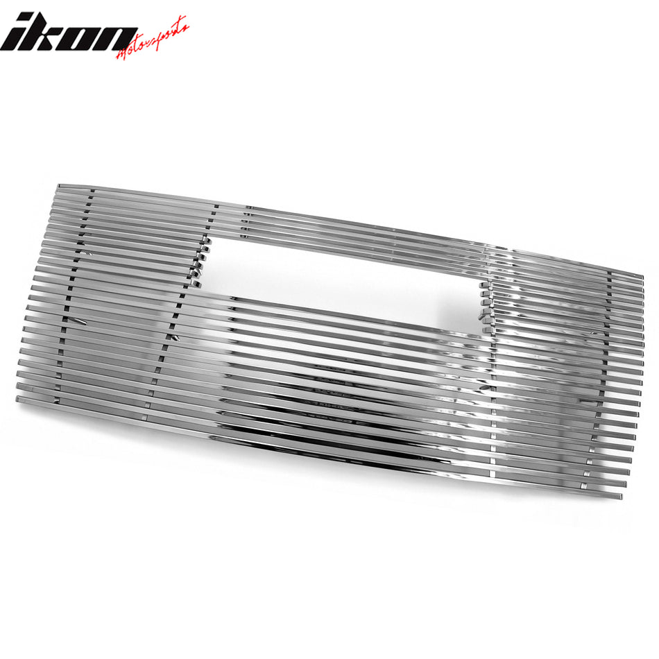 IKON MOTORSPORTS Front Upper Grille Insert, Compatible with 2010-2015 GMC Terrain, Billet Style Chrome Stainless Steel Replacement Front Bumper Grill
