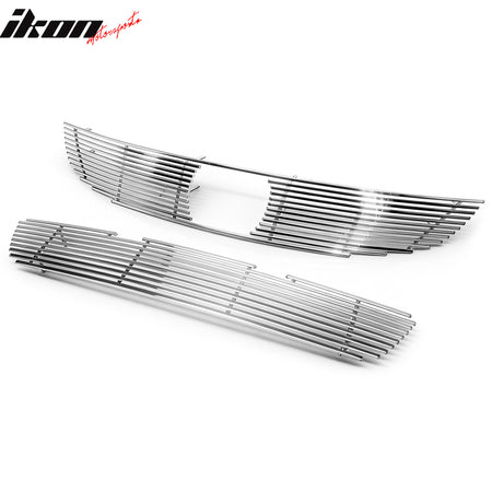 Fits 2011-2012 Honda Accord Coupe Billet Style Front Upper + Lower Grille Insert