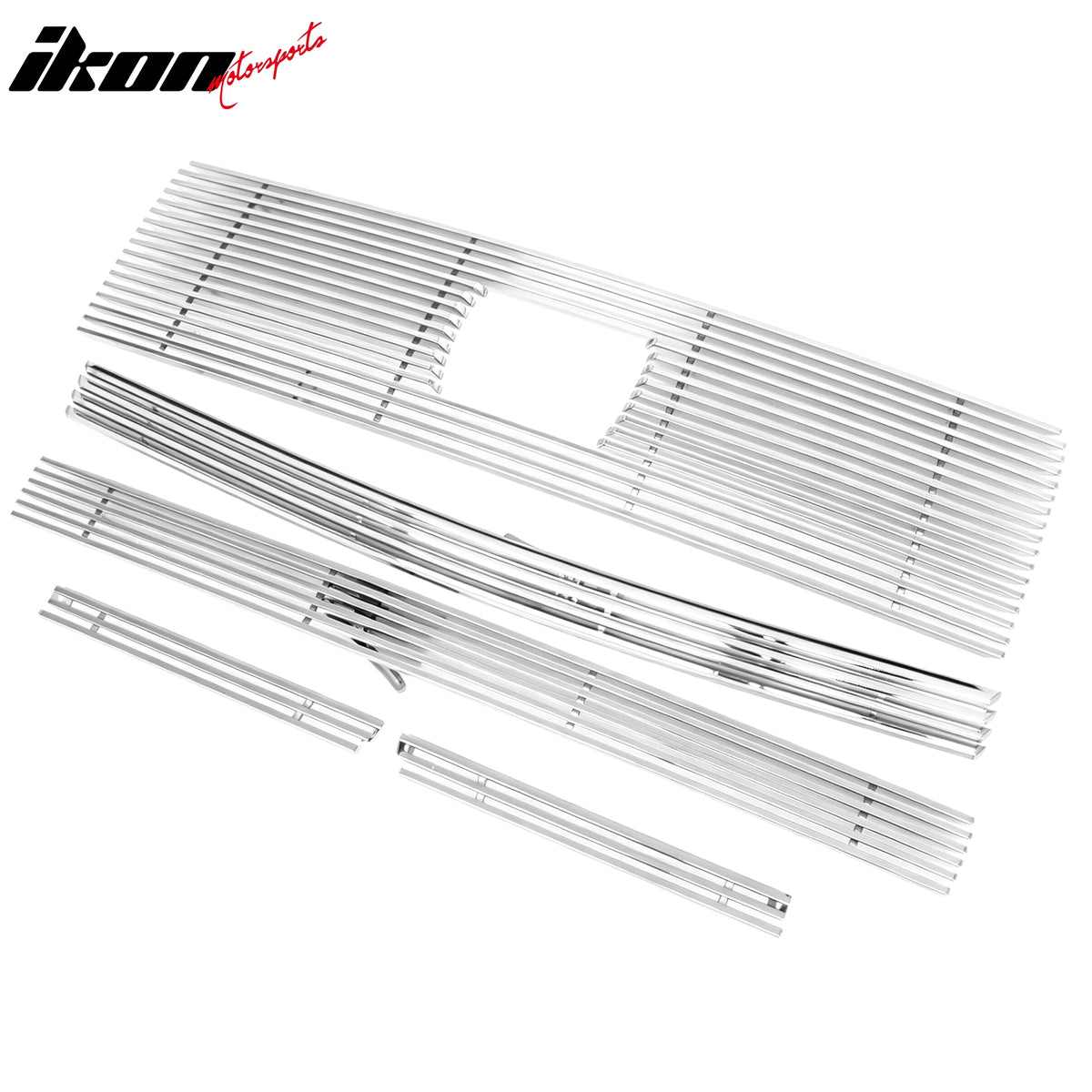 IKON MOTORSPORTS Front Upper Lower Insert Grilles, Compatible with 2006-2008 Honda Ridgeline, Chrome Billet Style Replacement Stainless Steel Front Bumper Hood Grill 5PCS
