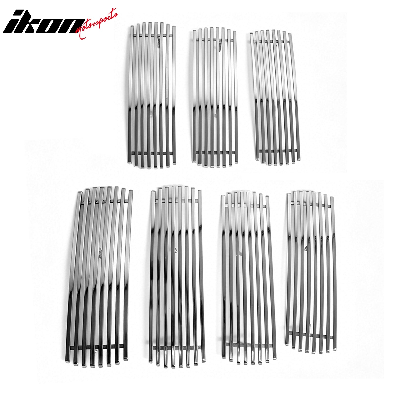 Fits 07-10 Jeep Compass Billet Style Chrome Upper Grille Inserts Stainless Steel