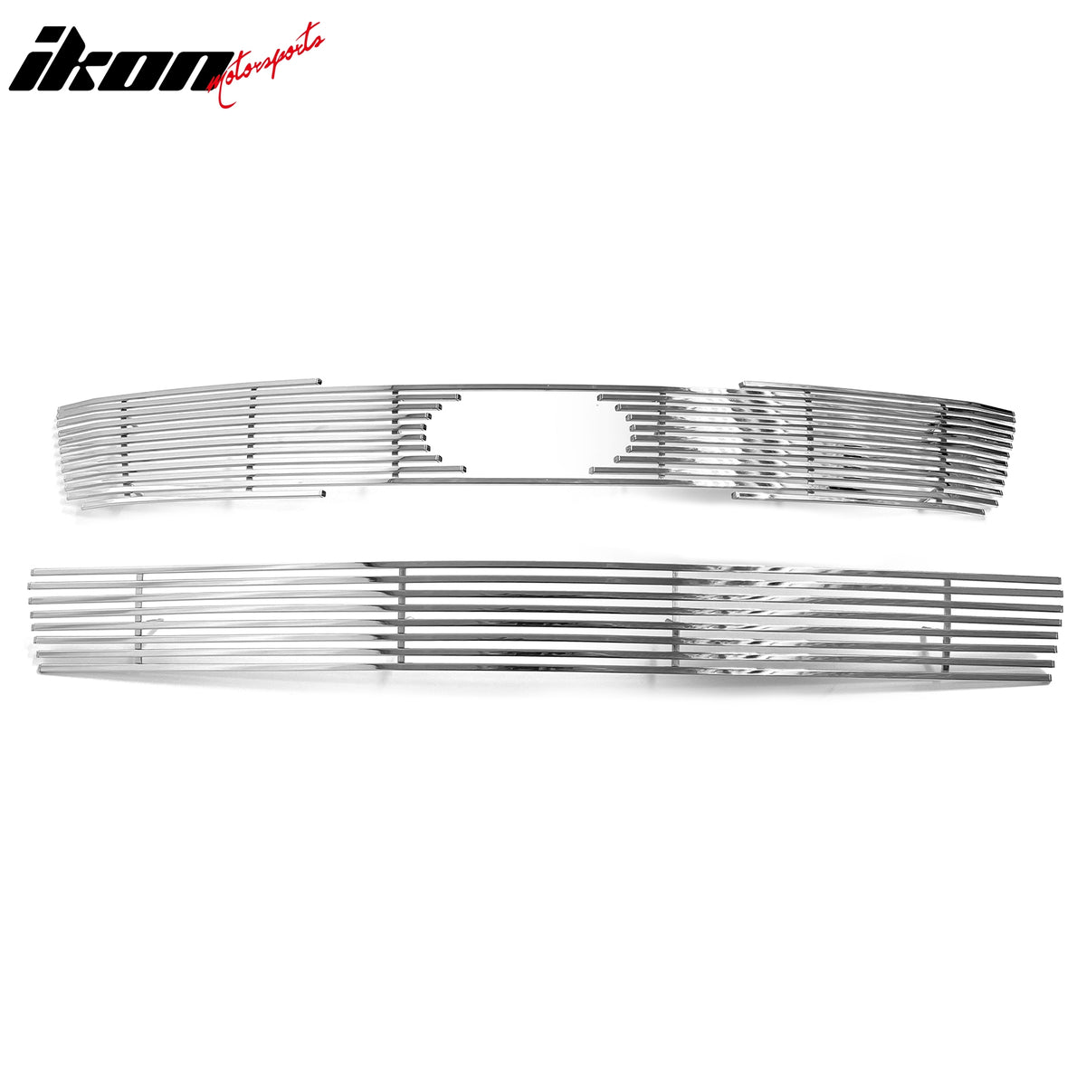 IKON MOTORSPORTS Front Bumper Grille, Compatible with 2011-2012 Kia Sedona, Chrome Stainless Steel Billet Style Replacement Front Bumper Grill Assembly, 2PCS