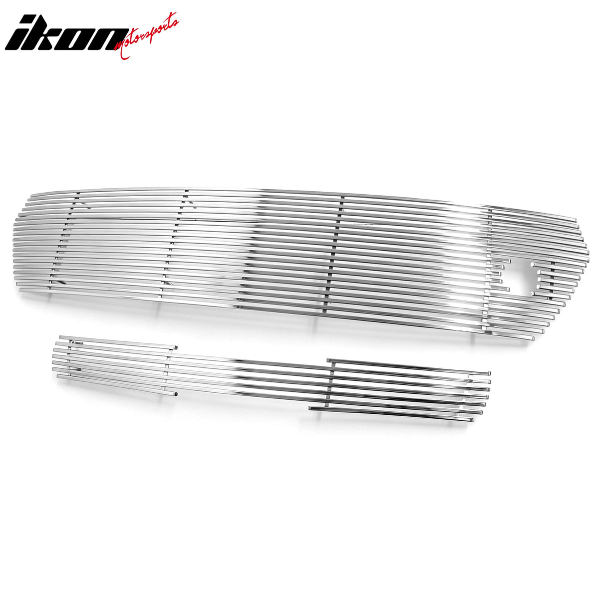 IKON MOTORSPORTS Front Bumper Grille, Compatible with 2014-2016 Kia Soul, Chrome Stainless Steel Billet Style Replacement Front Bumper Grill Assembly, 2PCS