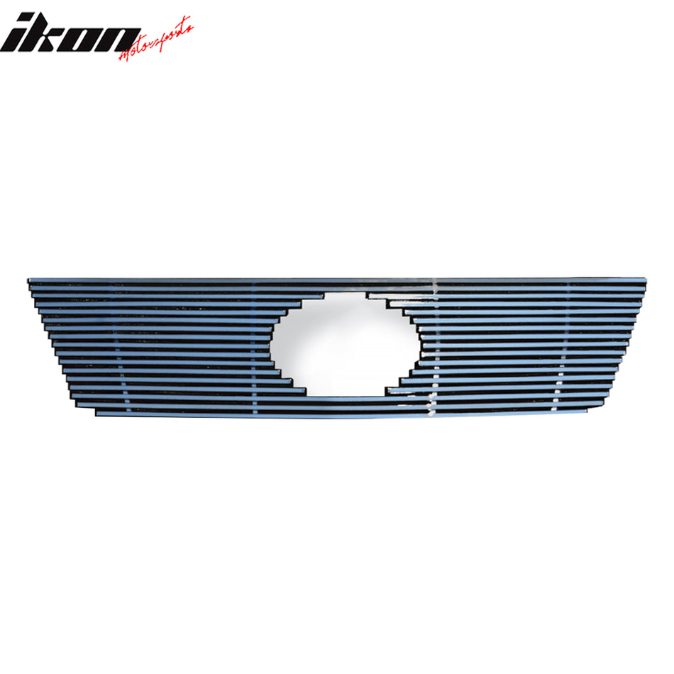 IKON MOTORSPORTS Front Bumper Upper Top Grille Insert, Compatible with 2007-2012 Lexus ES Series, Billet Style Chrome Plated Stainless Steel Replacement Front Bumper Grill Assembly