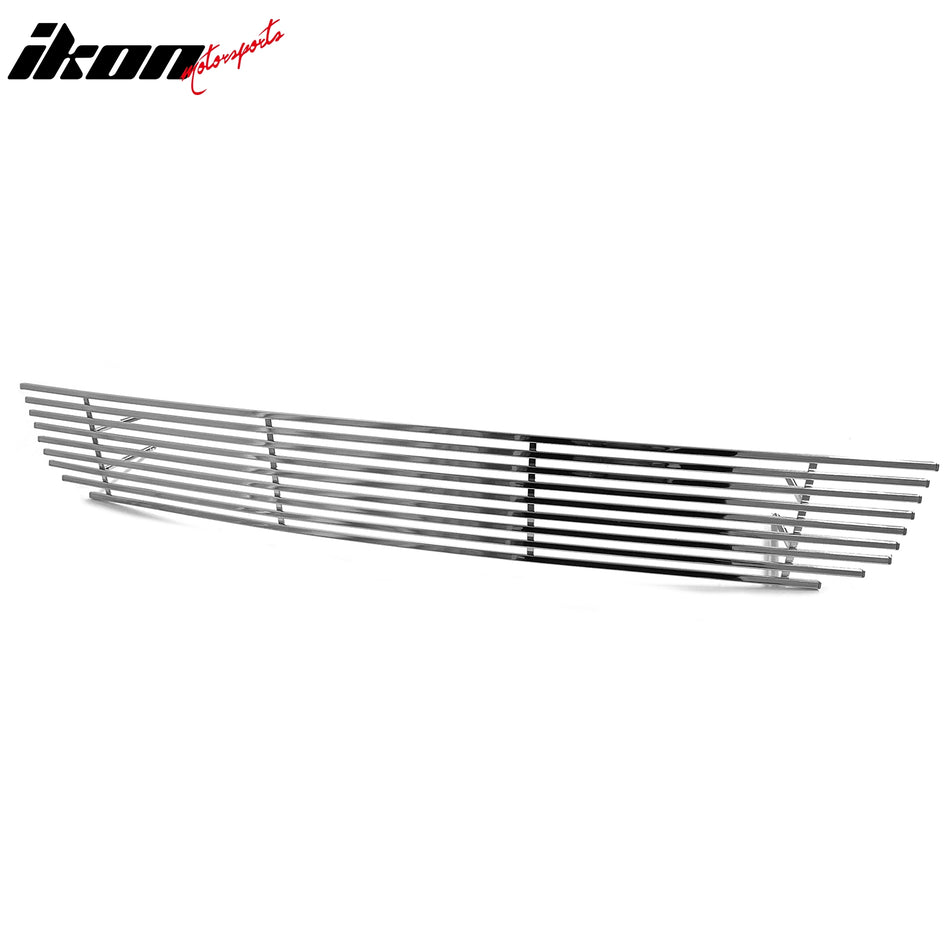IKON MOTORSPORTS Front Lower Grille, Compatible with 2008-2009 Nissan Altima Coupe, Chrome Stainless Steel Billet Style Replacement Front Bumper Hood Grill, 1Piece