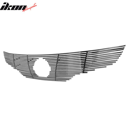 IKON MOTORSPORTS Front Bumper Upper Top Grille Insert, Compatible with 2010-2012 Nissan Altima Sedan, Billet Style Chrome Stainless Steel Replacement Front Bumper Grill Assembly