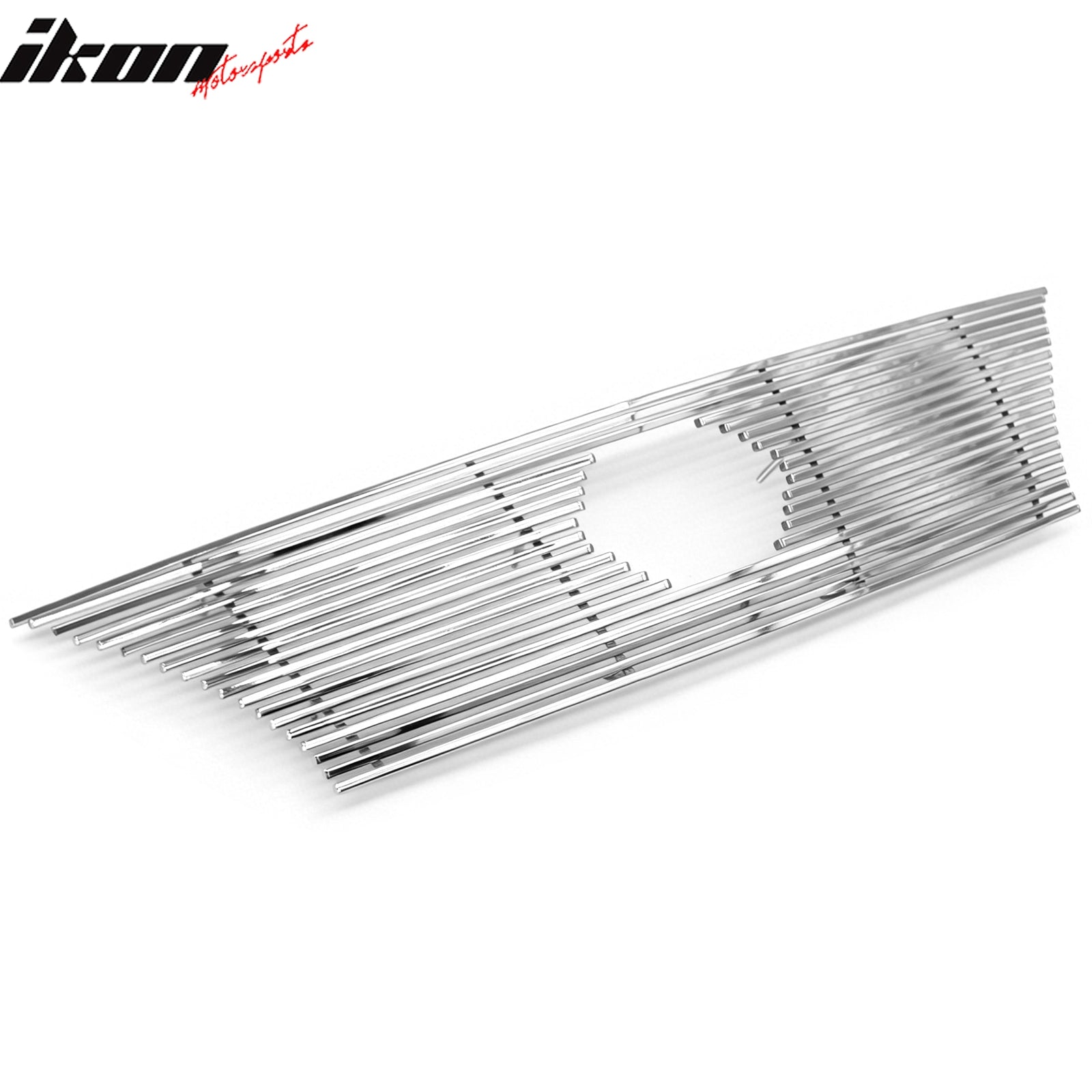 IKON MOTORSPORTS Front Upper Grille, Compatible with 2013-2015 Nissan Sentra, Chrome Stainless Steel Billet Style Replacement Front Bumper Hood Grill, 1Piece