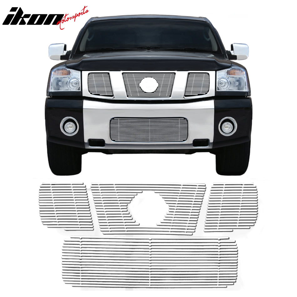 2004-2007 Nissan Titan& Armada Billet Style Lower Grille Insert Chrome