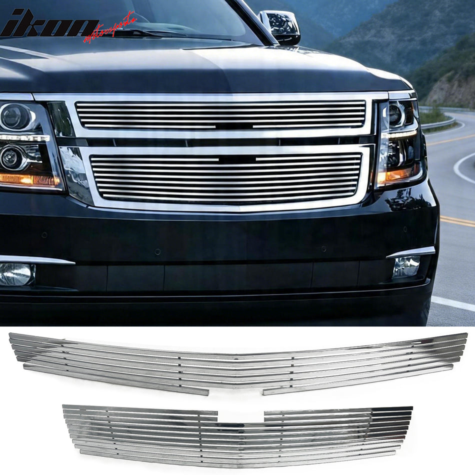 2015-2020 Chevy Tahoe Billet Wide Bar Style Front Upper Grille Insert