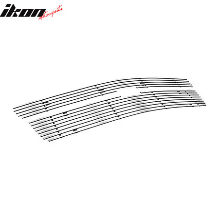 IKON MOTORSPORTS Front Upper Grille Insert, Compatible with 2015-2020 Chevrolet Tahoe, Billet Wide Bar Style Chrome Stainless Steel Replacement Front Bumper Hood Billet Grill Grille Assembly, 2PCS