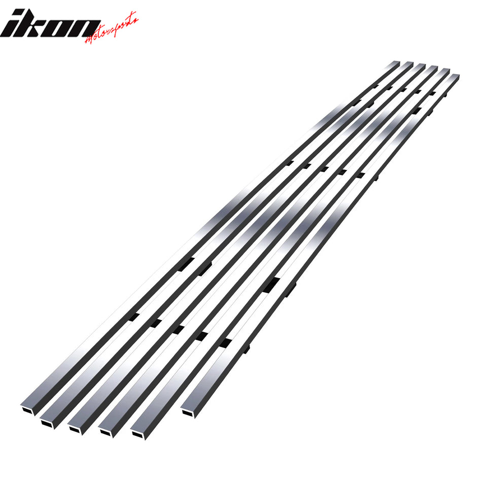 IKON MOTORSPORTS Front Lower Grille Insert, Compatible with 2004-2008 Ford F-150, Billet Style Chrome Stainless Steel Replacement Front Bumper Hood Billet Grill Grille Assembly