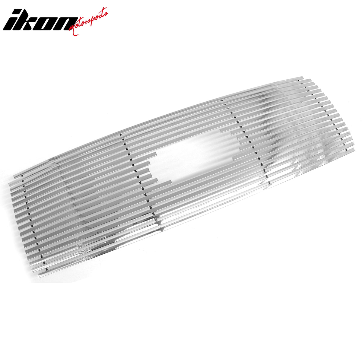 IKON MOTORSPORTS Front Bumper Grille, Compatible with 2009-2014 Ford F-150 XLT, Chrome Stainless Steel Billet Style Replacement Front Bumper Grill Assembly, 1Piece