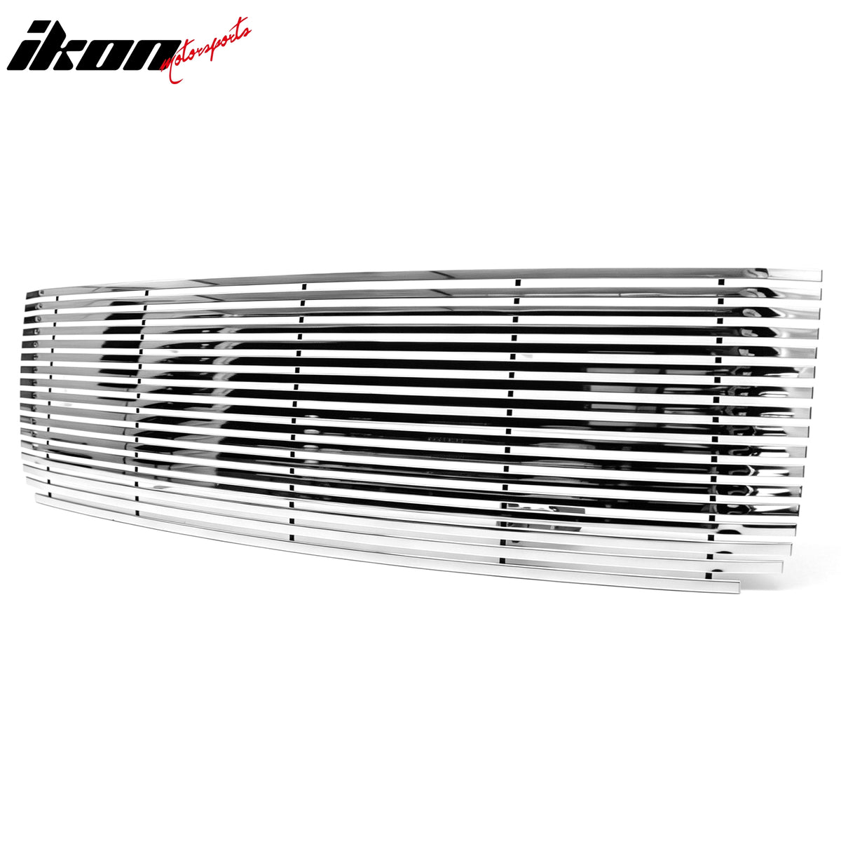 IKON MOTORSPORTS Front Upper Insert Grille, Compatible with 2007-2010 GMC Sierra, Chrome Billet Style Replacement Stainless Steel Front Bumper Hood Grill 1PC