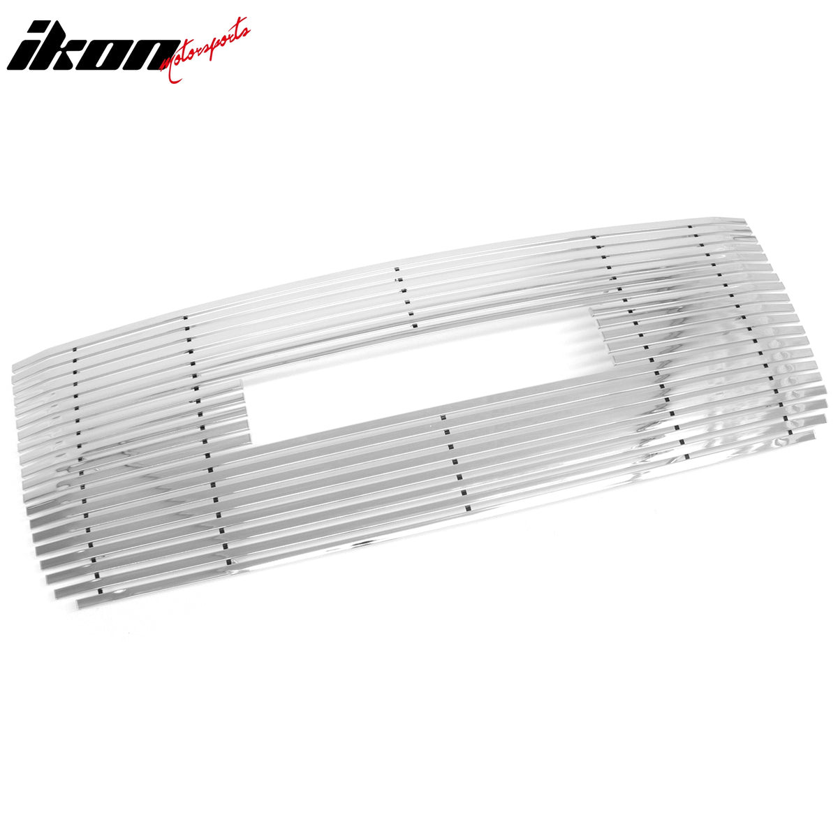 IKON MOTORSPORTS Front Upper Insert Grille, Compatible with 2007-2010 GMC Sierra 2500 HD / 3500 HD, Chrome Billet Style Replacement Stainless Steel Front Bumper Hood Grill 1PC