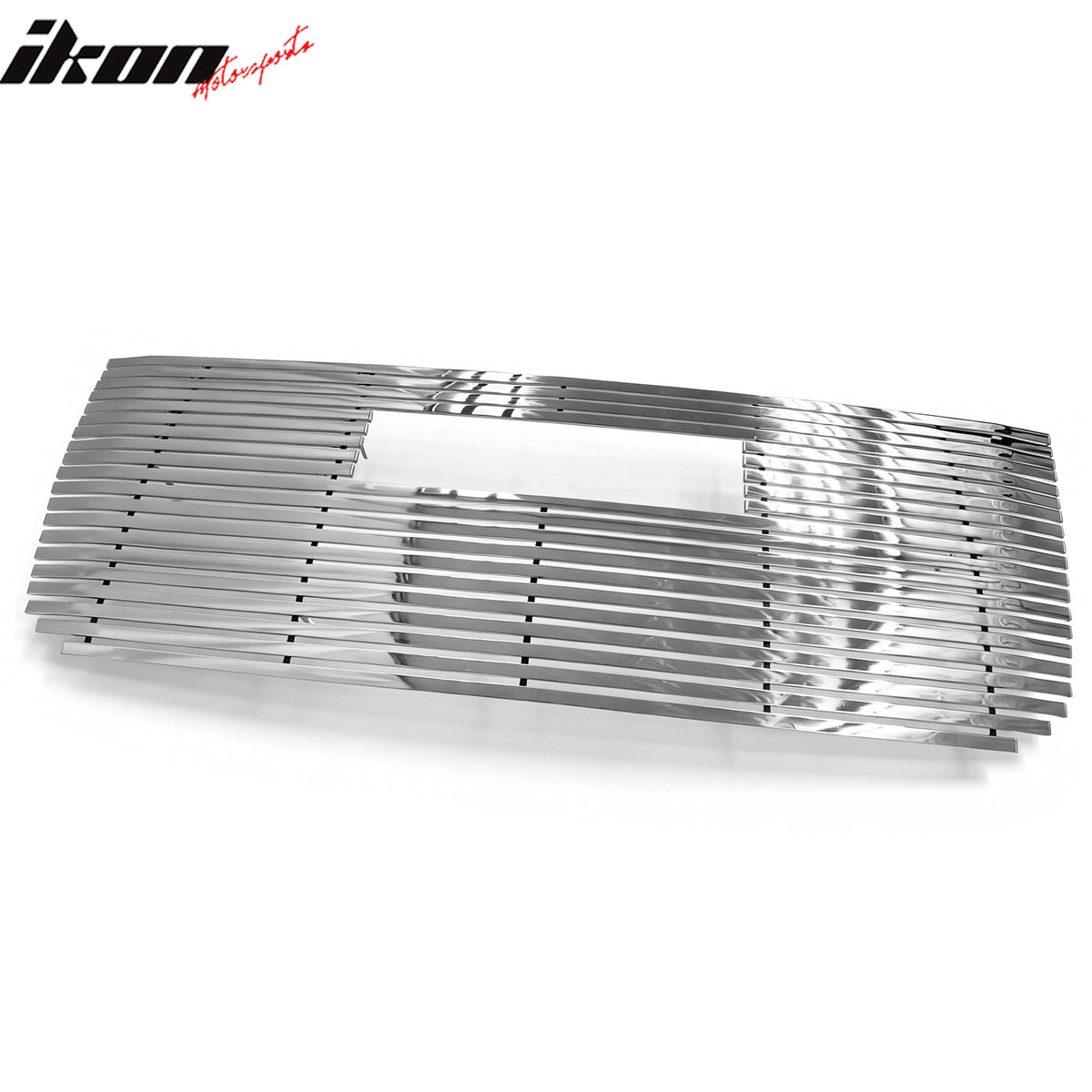 IKON MOTORSPORTS Front Upper Grille Insert, Compatible with 2008-2010 GMC Yukon Hybrid, Billet Style Chrome Stainless Steel Replacement Front Bumper Grill