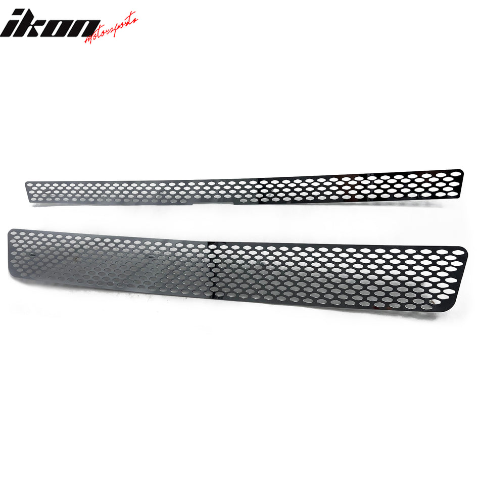 IKON MOTORSPORTS Front Upper Grille Insert, Compatible with 2007-2014 Chevrolet Tahoe, Oval Mesh Style Chrome Stainless Steel Replacement Front Bumper Hood Mesh Grill Grille Assembly, 2PCS