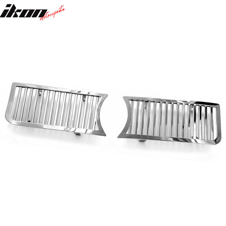 IKON MOTORSPORTS Front Lower Grille, Compatible with 2005-2010 Chrysler 300C, Vertical Bar Style Chrome Stainless Steel Replacement Front Bumper Grill, 2PCS